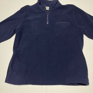 Vintage Men's Navy Blue Quarter Zip Sweater